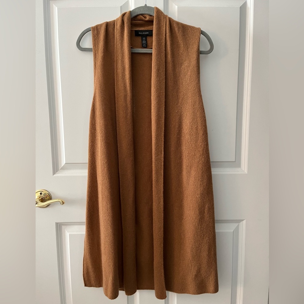 Halogen Cashmere Long Sweater Vest